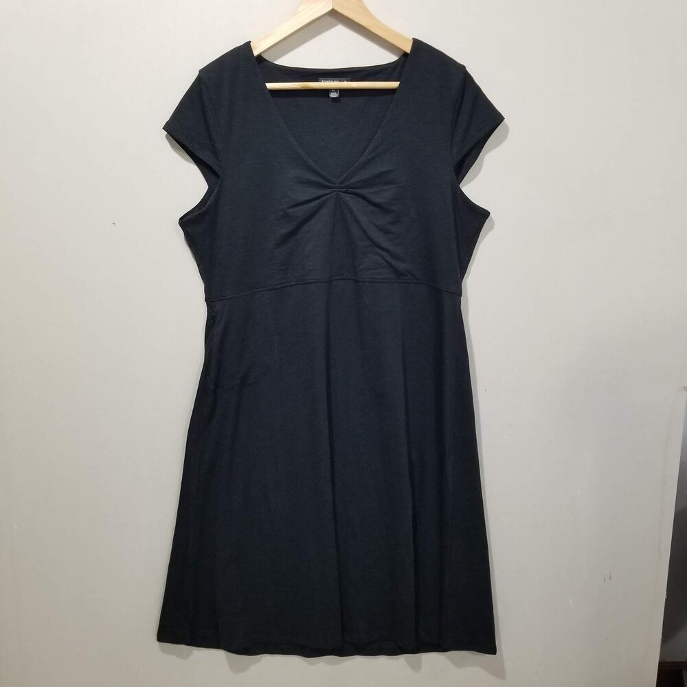 Toad&Co Dress Womens XL Black Rosemarie Tencel Lyocell Organic Cotton Stretch